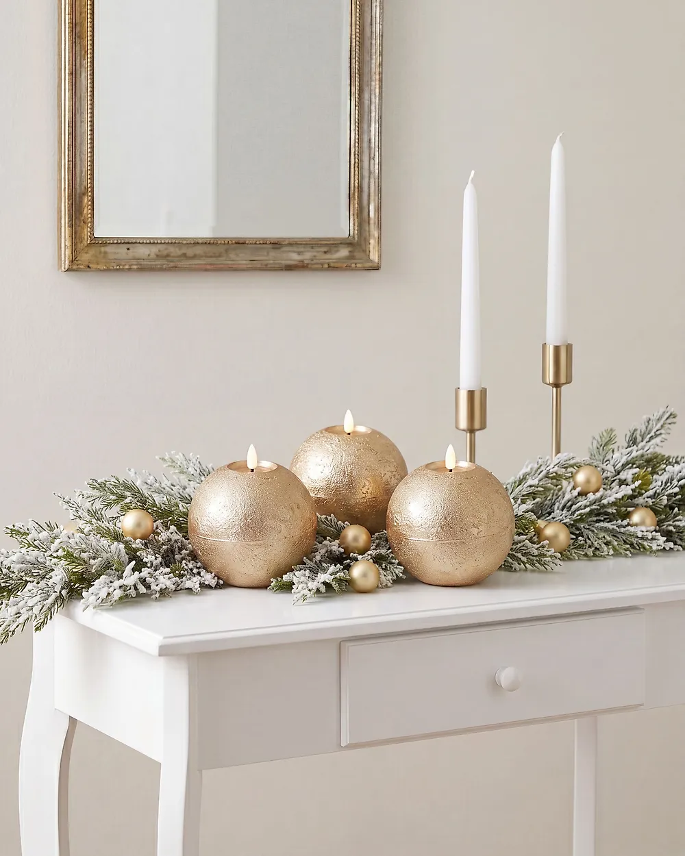 Set of 3 LED Candles AMBROSIA 11 cm Gold_1179100