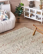 Rug DISPUR Beige 160 x 230 cm Cotton_1180002