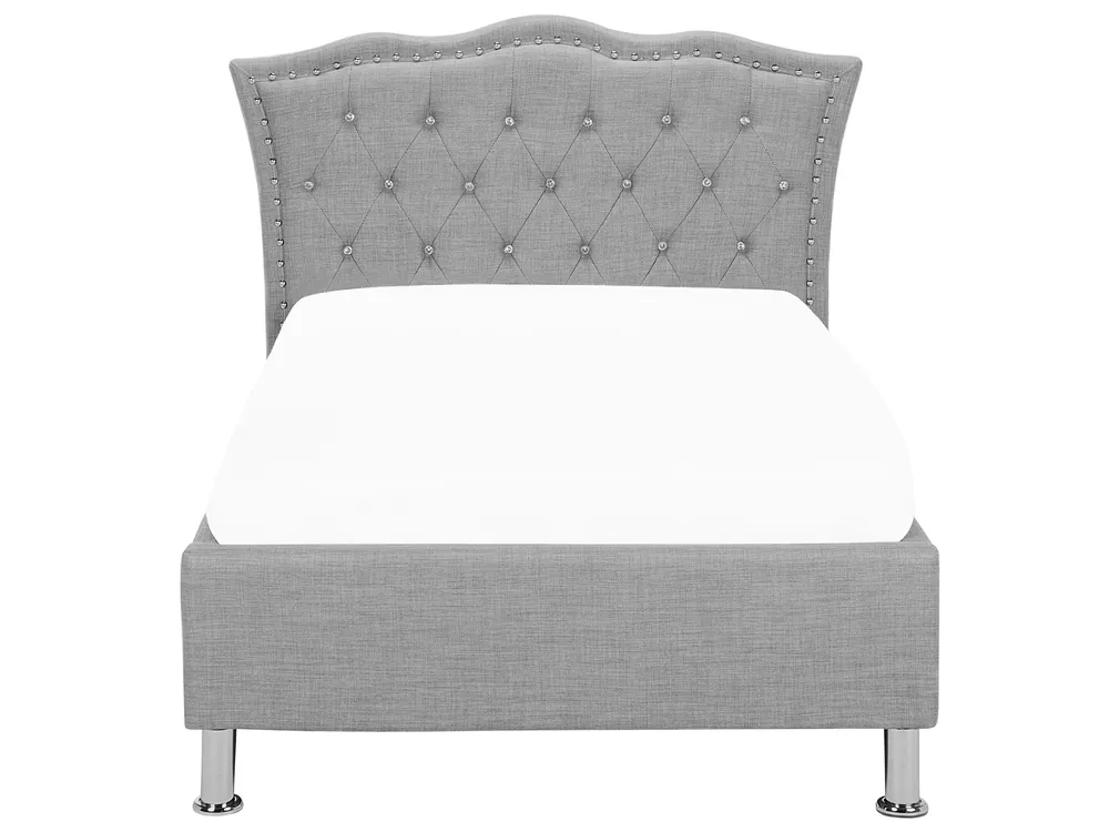 Ottoman Bed METZ Fabric Light Grey 90 x 200 cm (EU Single)_799474