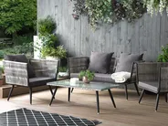 Garden Lounge Set with Table 4 Seater RAGUSA PE Rattan Grey_1043492