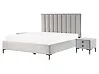 Bedroom Set SEZANNE Velvet Light Grey 160 x 200 cm (EU King Size)
