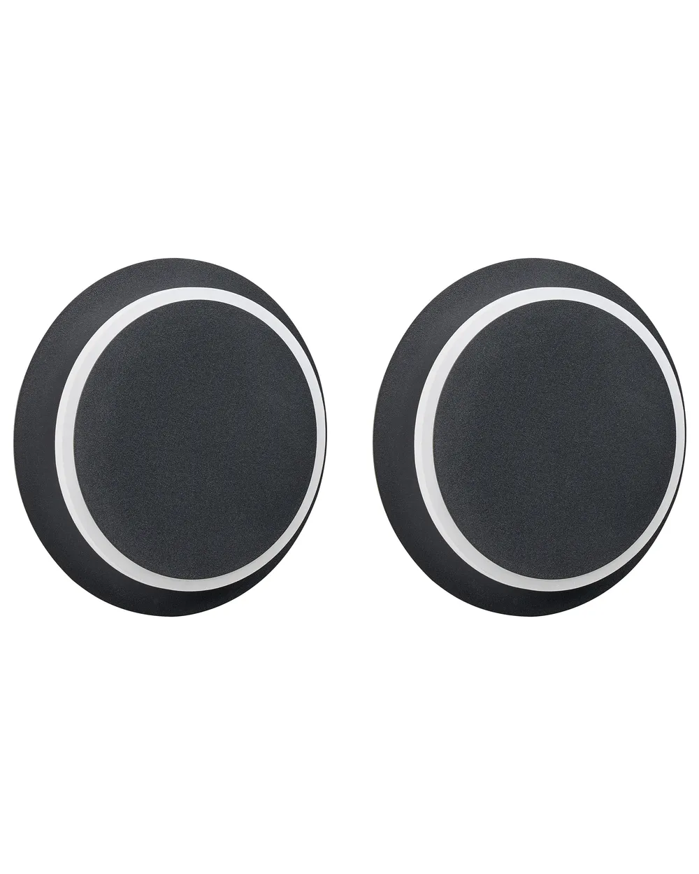 Set of 2 Wall Lamps SEMNON LED Metal Black