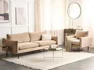 Living Room Set 4 Seater VINTERBRO Velvet Beige_897443