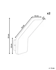Set of 2 Outdoor LED Wall Lights TYNET Black_1102977