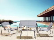 Garden Lounge Set with Table 4 Seater BARREA Metal Grey_928480