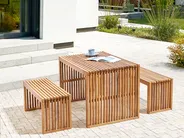 Set of 2 Garden Benches SULZANO 150 cm Acacia Wood Brown_921671