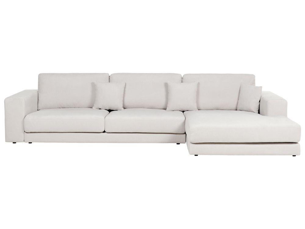 Corner Sofa 5 Seater LOFOTEN Fabric Off-White Left Hand