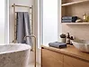 Set of 4 Towels AREORA Cotton Light Grey