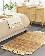 Rug KARKIN Beige 80 x 150 cm Jute_1182442