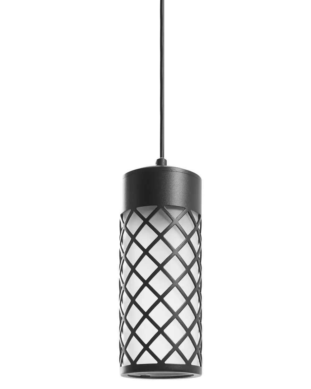 Set of 2 Outdoor Pendant Lamps RASKA Metal Black_1108191