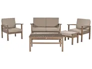 Garden Lounge Set with Table 4 Seater MANILA Certified Acacia Wood Dark Brown_862479
