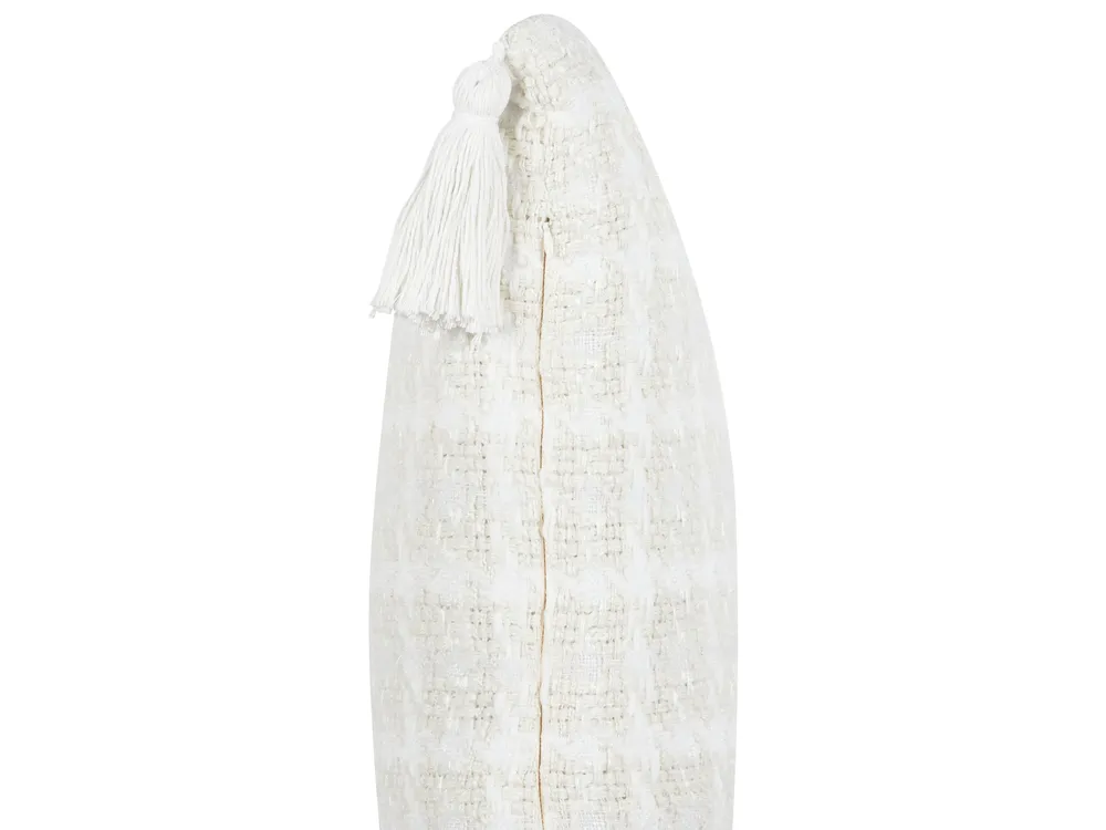 Throw Cushion DOURIS 30 x 60 cm Light Beige Checked_902371