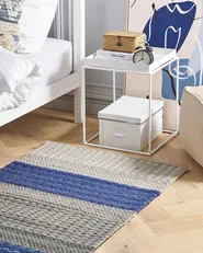Rug AKKAYA Blue 80 x 150 cm Wool_823275