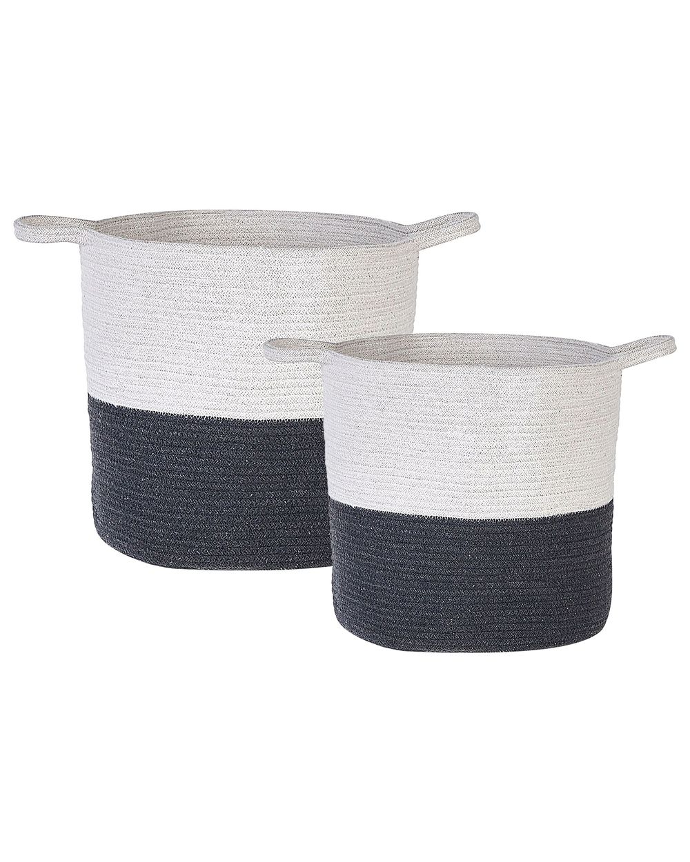 Set of 2 Baskets PAZHA Cotton Black
