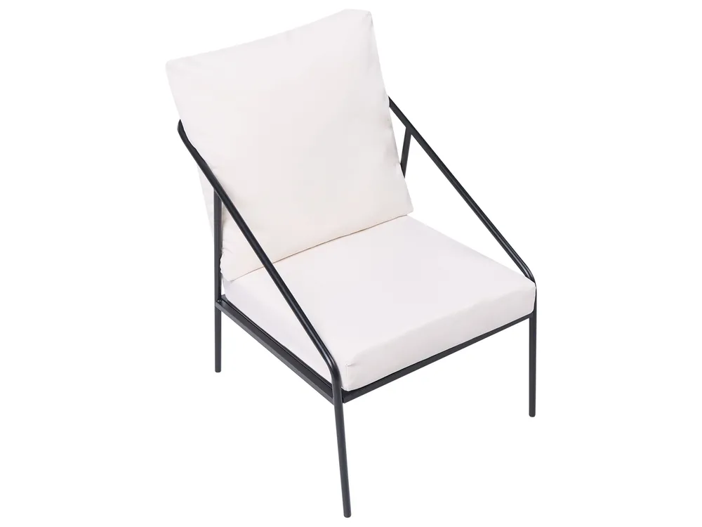 Garden Lounge Set with Table 4 Seater USTICA Metal Black_1037385