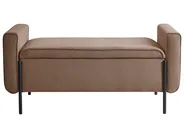 Upholstered Storage Bench LEWES Fabric Brown_1043648