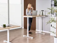 Electric Adjustable Standing Desk DESTINAS 120 cm 72 cm Light Brown/ White_1000396