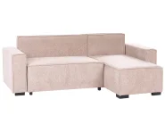 Corner Sofa Bed 3 Seater EDANE with Storage Fabric Beige Left Hand_1057110