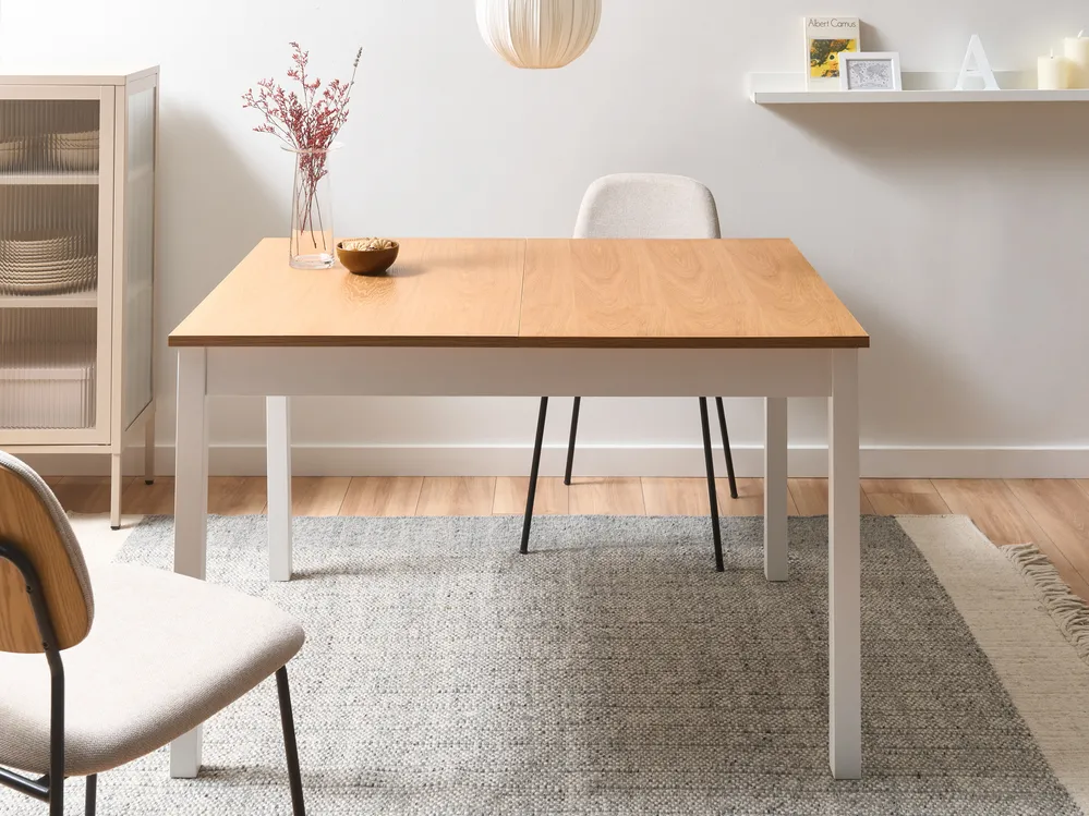 Jatkettava ruokapöytä HOUSTON Vaaleanruskea/valkoinen 120/150 cm 90 cm Mänty_1070978