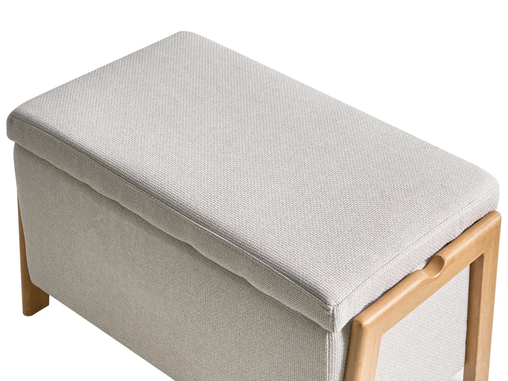Living Room Set 3 Seater EDLAND with Bench Fabric Light Beige_1040872