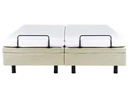 Adjustable Bed without Headboard Fabric DUKE II 180 x 200 cm (EU Super King) Beige_988285