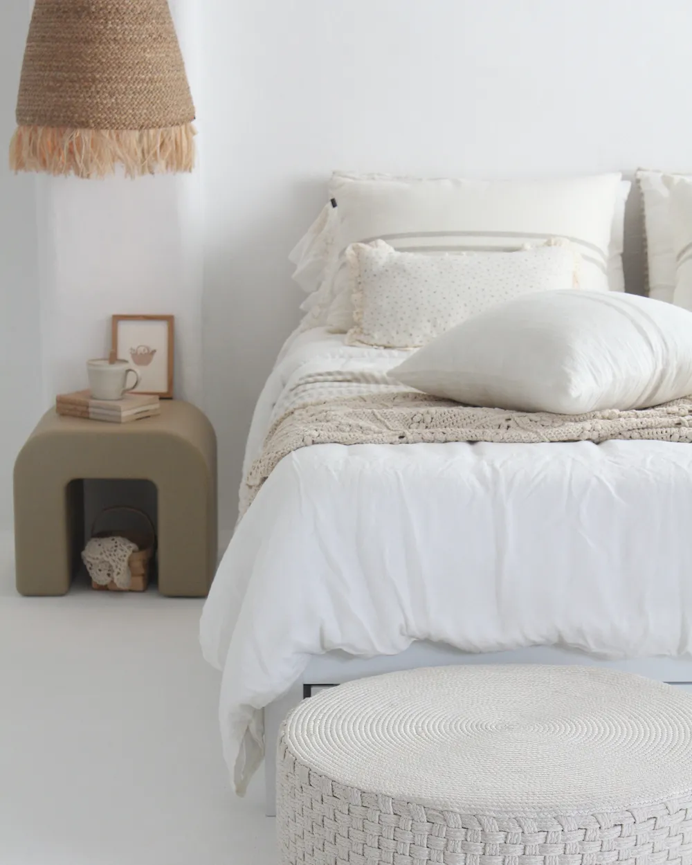 Bed with Storage Drawers without Headboard GIAT Wood White 160 x 200 cm (EU King Size)_1056472