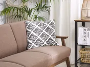 Set of 2 Decorative Cushions HAZRO 45 x 45 cm Cotton Black Geometric Pattern_802270