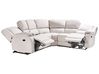 Manual Recliner Corner Sofa 5 Seater ROKKE with USB Port Fabric Off-White Left Hand