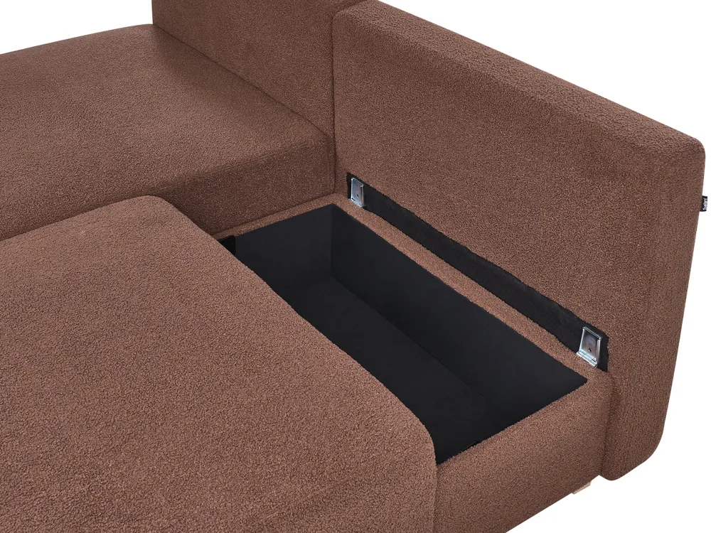 Modular Corner Sofa NERBO Boucle Brown Right Hand_1034389