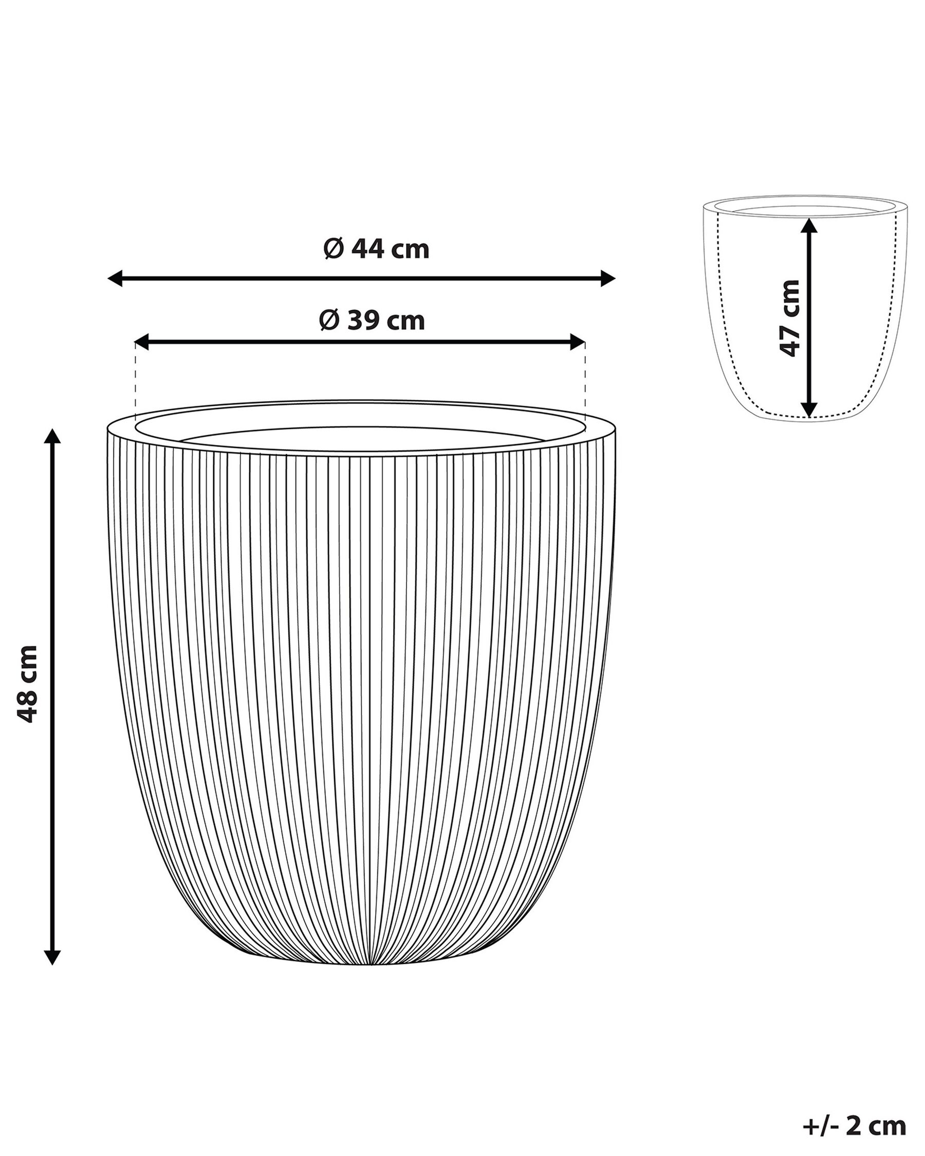 Plant Pot CHIOS 44 cm Grey_808094