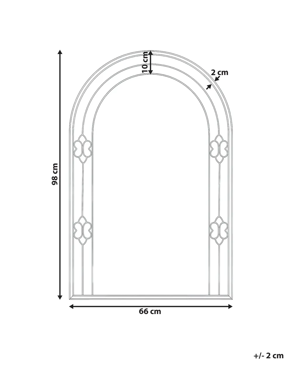 Wall Mirror MAUTRE 66 cm 98 cm Gold_1019810