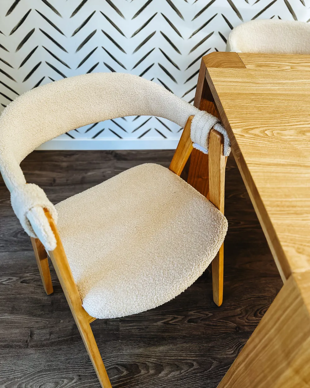 Set of 2 Dining Chairs DAY Boucle Light Brown/ Beige_1022560
