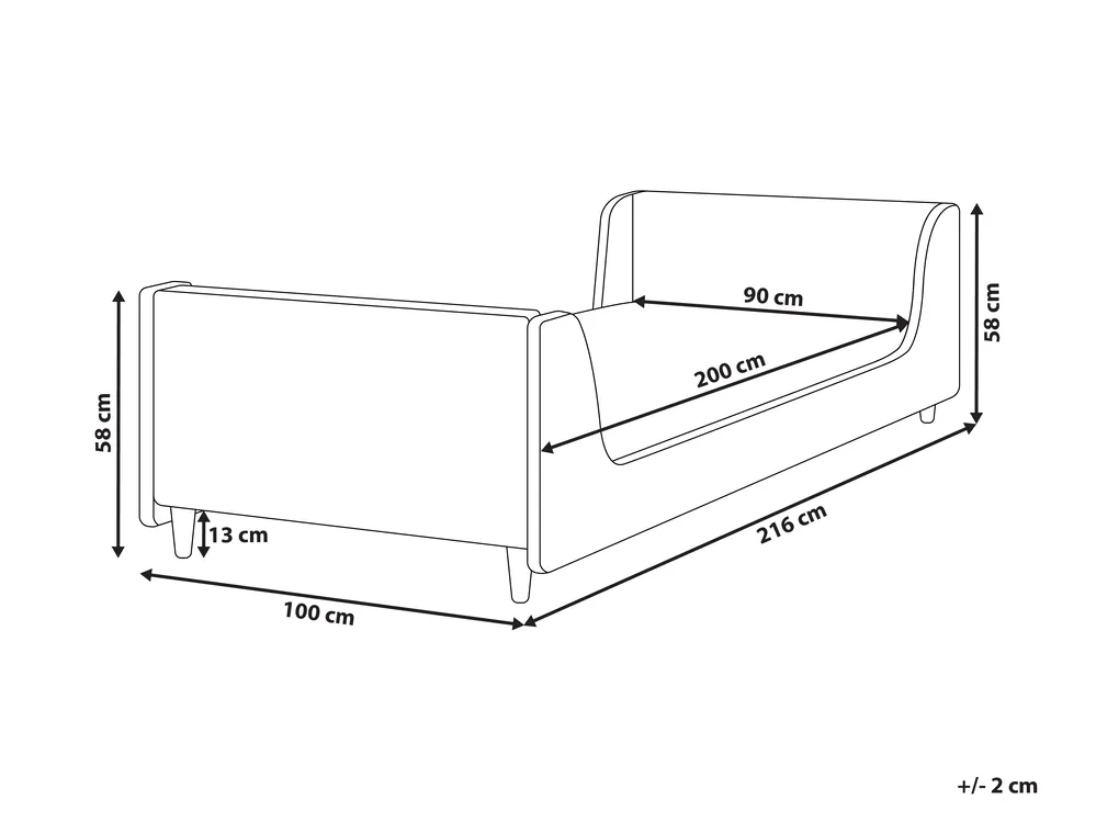 Lastensänky Buklee LAYE 90 x 200 cm Beige_1053936