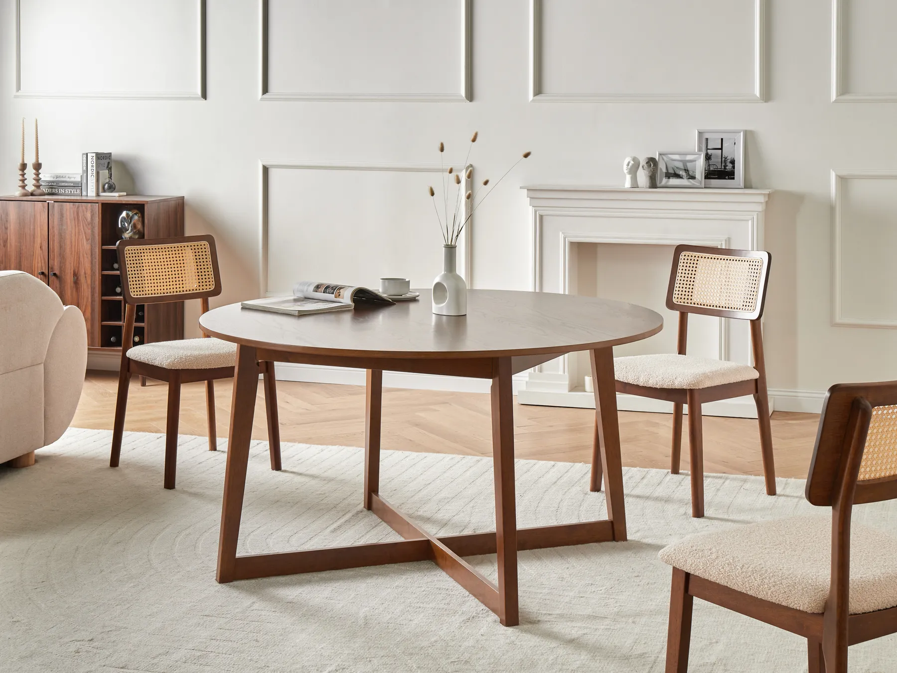 Dining Table WAIPORI Dark Oak 140 cm 140 cm_1020041