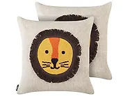 Set of 2 Decorative Cushions SARANGAR 45 x 45 cm Cotton Beige_1183184