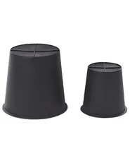 Set of 2 Plant Pots BERBERIS 34/45 cm PE Rattan Dark Brown_914426
