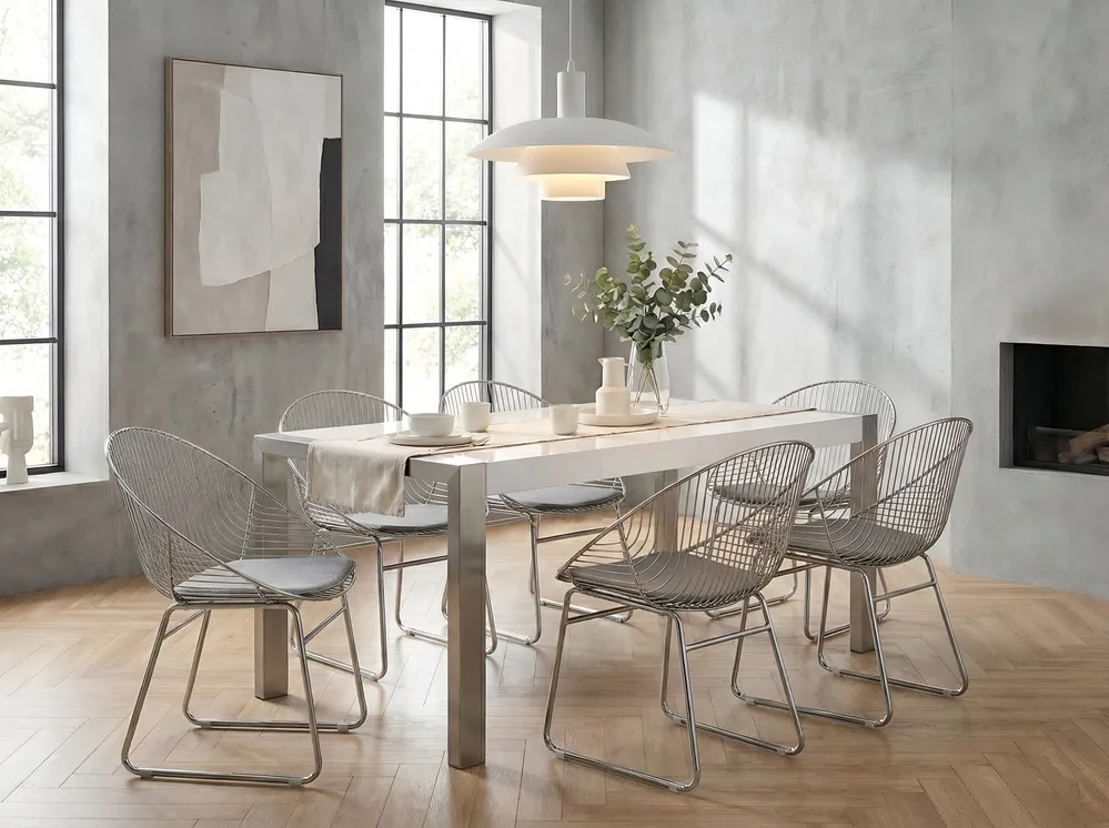 Dining Table ARCTIC Silver 180 cm 90 cm