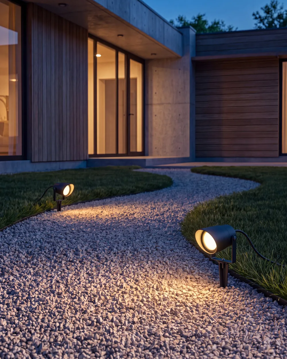 Set of 2 Outdoor Spike Lights LUSSA LED Black