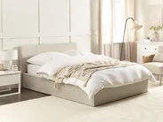 Ottoman Bed ORBEY Fabric Light Beige 140 x 200 cm (EU Double)_906912