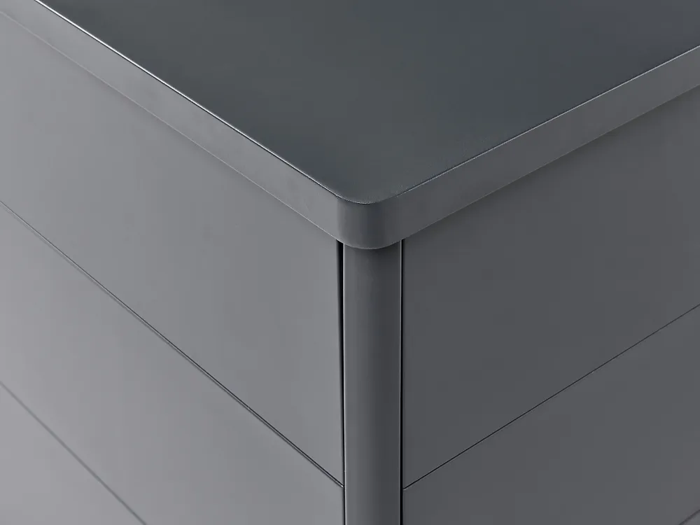 Oppbevaringsboks KYMI 136 cm 55 cm Metall med hjul Mørkegrå_1173673