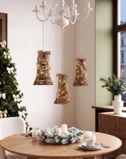 Joulukoristesetti 3 kpl LED-valo LUOSTO 43/38/32 cm Jouluinen Ruskea_1179750