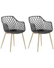 Set of 2 Dining Chairs NASHUA Black_775281