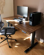 Electric Adjustable Standing Desk DESTINES 160 cm 72 cm Brown/ Black_1036734