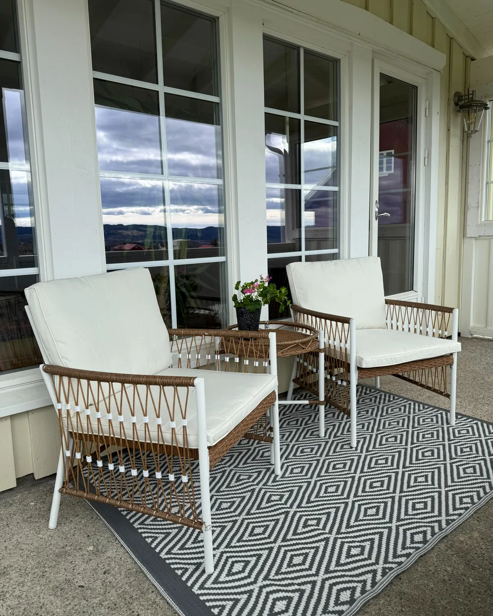 Caféset med kuddar LEVICO Metall Vit_991857