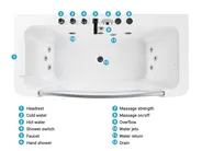 Corner Hot Tub BARRANCA 1700 x 850 mm White_809780