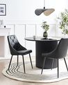 Set of 2 Dining Chairs VALERIE Faux Leather Black