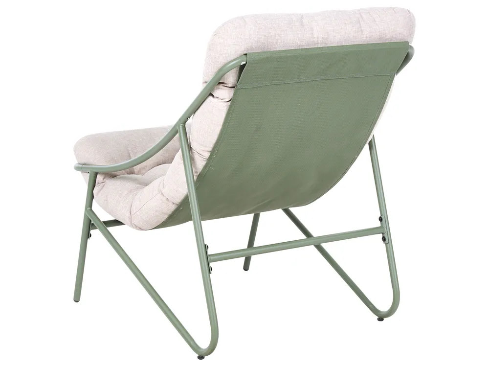 Garden Lounge Set with Table 4 Seater MOLVENO Metal Beige/ Green_1070477