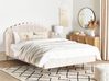 Bed Velvet AMBILLOU 180 x 200 cm (EU Super King) Light Beige