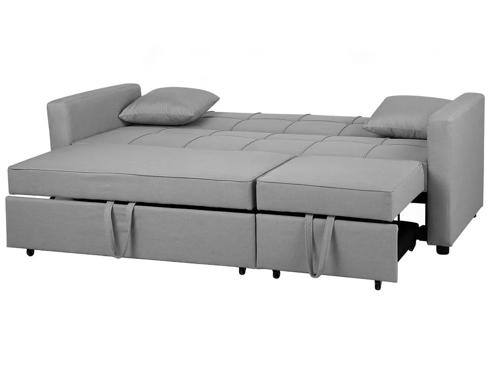 Sofa Bed 3 Seater GLOMMA Fabric Light Grey_718058