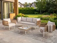 Trädgårdssektion med 1 sittplats BAUCINA Ljusbeige_1120551